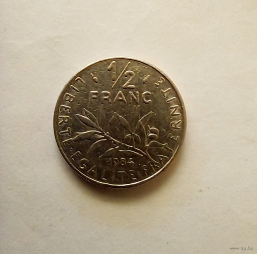 Франция 1/2 франка 1984 г