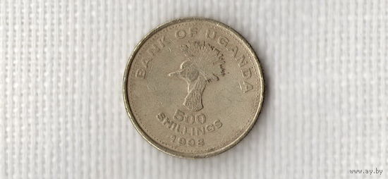 Уганда 500 шиллингов 1998 / фауна / птица / толстая монета