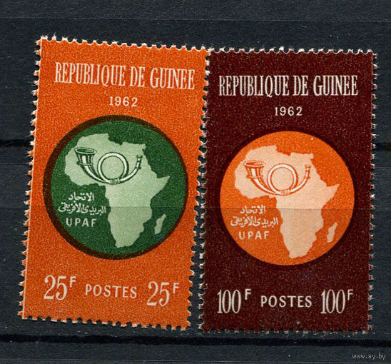 Гвинея - 1962 - Африканский почтовый союз (UPAF) - (пятна на клее) - [Mi. 105-106] - полная серия - 2 марки. MNH.