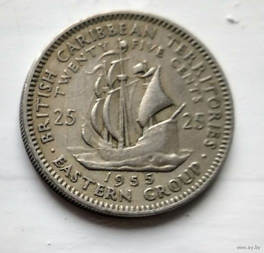 Восточные Карибы 25 центов, 1955  2-2-21