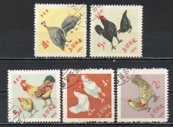 Птицеводство КНДР 1964 год серия из 5 марок
