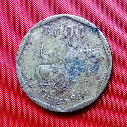 01-13 Индонезия, 100 рупий 1993 г. Единственное предложение монеты данного года на АУ