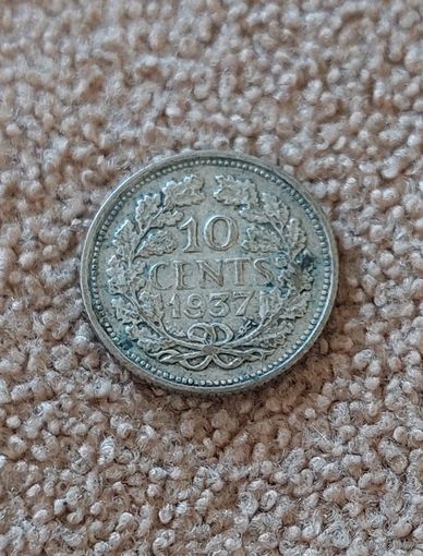 Нидерланды 10 центов, 1937