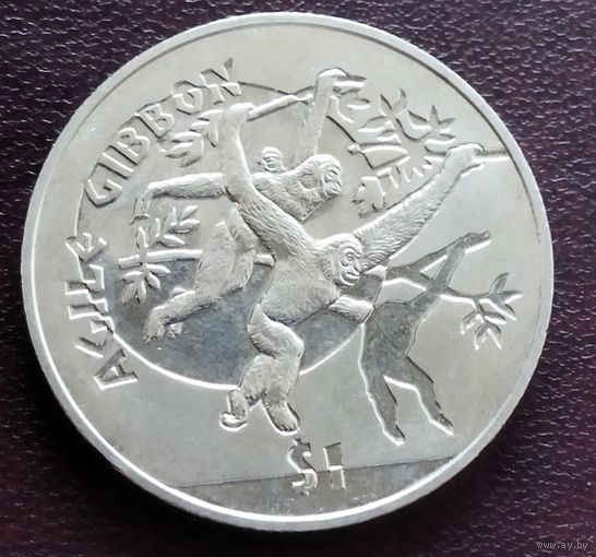 Сьерра-Леоне 1 доллар, 2011 Обезьяны - Чернорукий гиббон