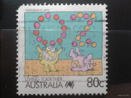 Австралия 1988 Исполнительные виды искусства (кино, театр и др.), комикс 80 центов