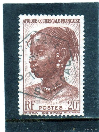 Французская западная Африка. Yt:FR-WA 41. Женщина Агни, Кот-д'Ивуар. 1947.