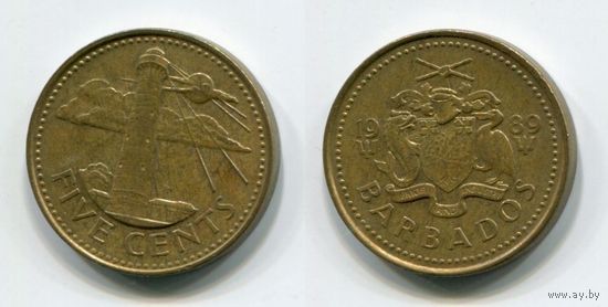 Барбадос. 5 центов (1989)