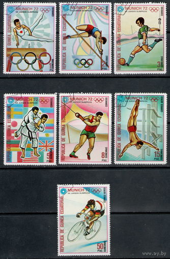 Экваториальная Гвинея /1972/ XX Олимпийские Игры / Мюнхен-1972 / Виды Спорта / Гранд Формат / 7 Марок.