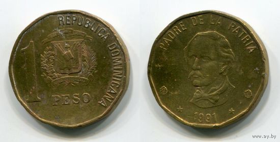 Доминиканская Республика. 1 песо (1991)