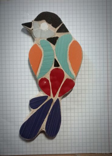 Три птички из плиточной мозаики для сада или дачи.