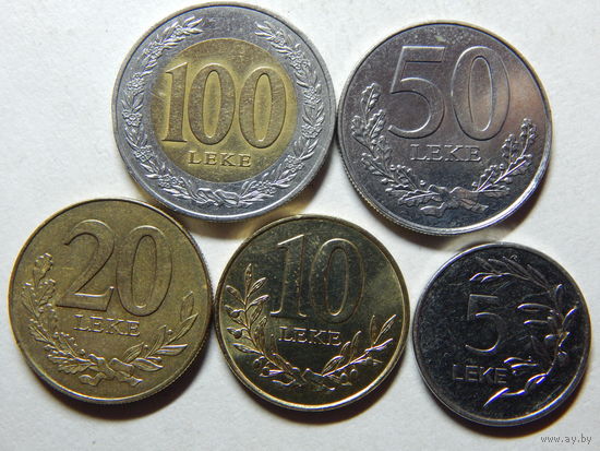 Албания 5,10,20,50,100 лек 1996-2014г.