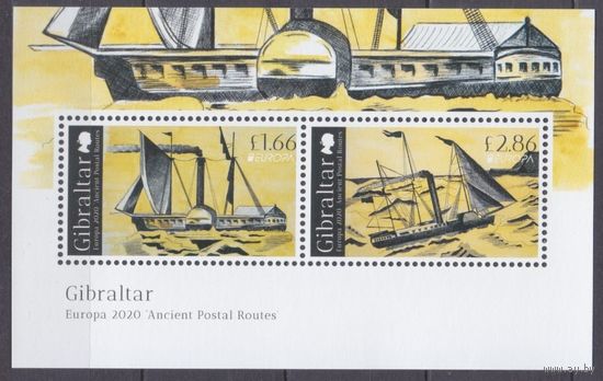 2020 Гибралтар 1963-1964/B142 Europa Cept / Парусные корабли 12,00 евро