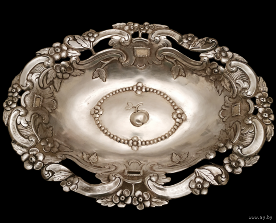 Антикварная серебряная вазочка, конфетница, шале. Середина 18 века.Аугсбург.