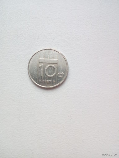 10 центов 1987г. Нидерланды.