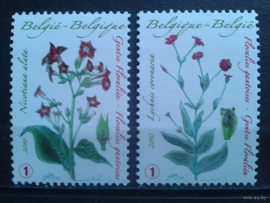 Бельгия 2010 Цветы** Полная серия Михель-2,4 евро