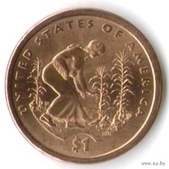 1 доллар США 2009 год Сакагавея Посадка культур двор D _состояние aUNC