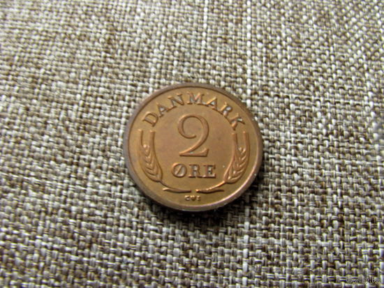 Дания 2 эре 1963 ТОРГ уместен  РЕДКАЯ бронза распродажа коллекции (c)