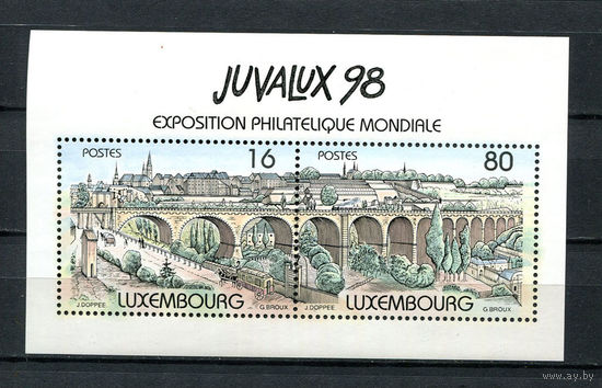 Люксембург - 1998 - Городской пейзаж. Мост. Филателистическая выставка JUVALUX 98 - [Mi. bl. 17] - 1 блок. MNH.  (Лот 156AJ)