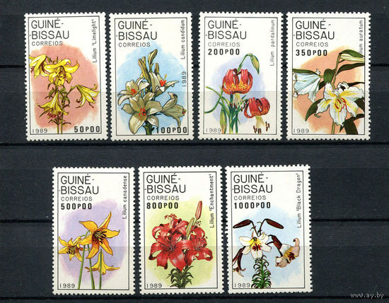 Гвинея-Бисау - 1989 - Цветы. Лилии - [Mi. 1049-1055] - полная серия - 7 марок. MNH.