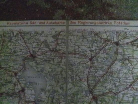 Карта # 43 Германия клеенчатая довоенная (75 х 75 см)