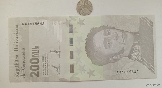 Werty71 Венесуэла 200000 Боливаров 2020 UNC банкнота 200 000