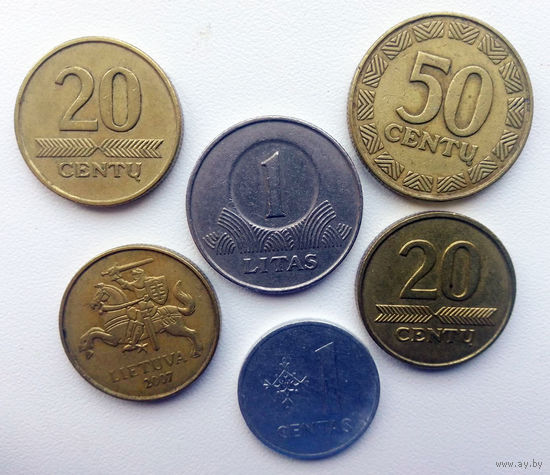 Литва набор монет до введения евро