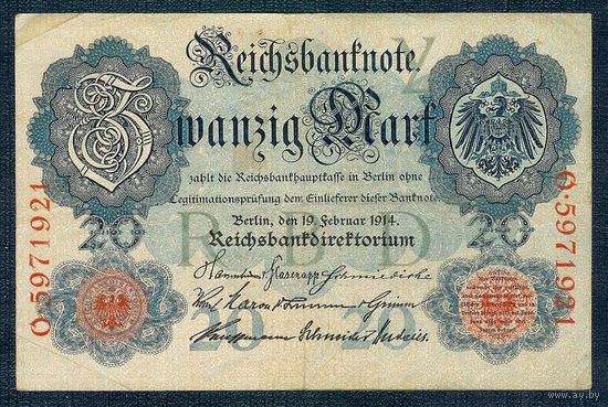 Германия, 20 марок 1914 год.