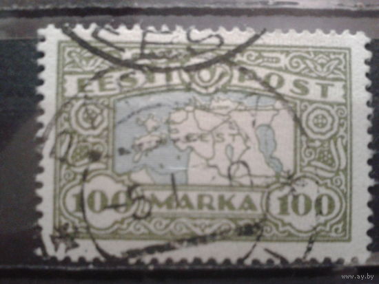 Эстония 1923 карта страны Михель-4,0 евро гаш