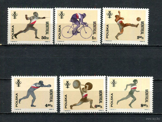 Польша - 1976 - Летние Олимпийские игры - [Mi. 2452-2457] - полная серия - 6  марок. MNH.  (Лот 90Ds)