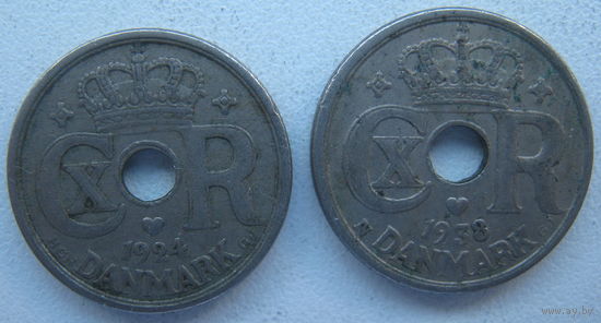 Дания 10 эре 1924 г. Цена за 1 шт. (gl)