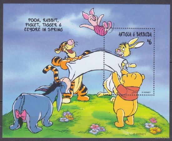 1998 Антигуа и Барбуда 2703/B390 Дисней - Кролик и Пух 5,50 евро