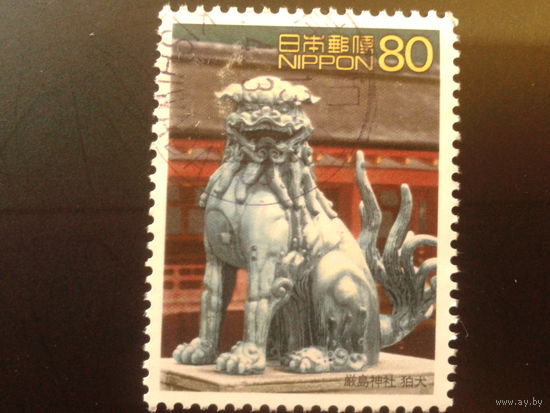Япония 2001 статуя, марка из блока