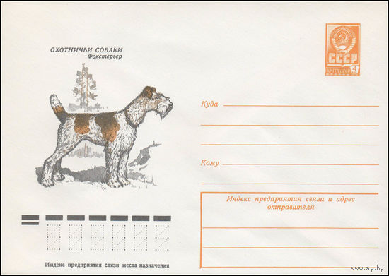Художественный маркированный конверт СССР N 12771 (07.04.1978) Охотничьи собаки  Фокстерьер