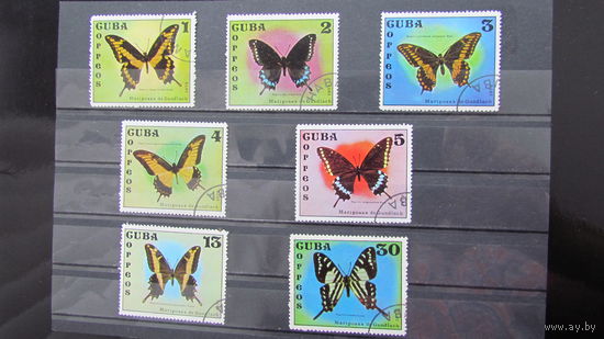 Куба 1972г. Бабочки из коллекции Х.Гундлаха #Mi (1802-1808)*