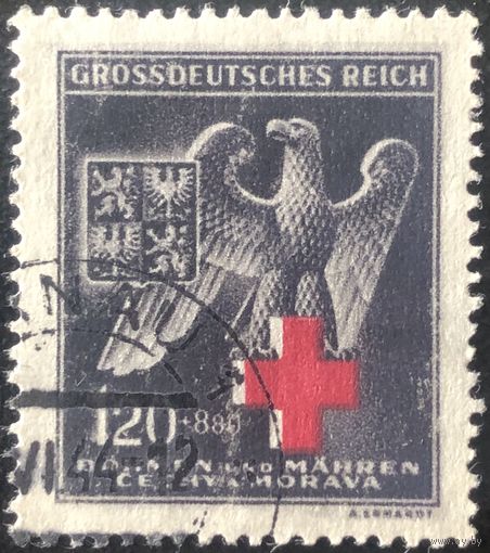 Третий Рейх. Протекторат Богамия и Моравия. 1943 год. Красный Крест. Гашеная.