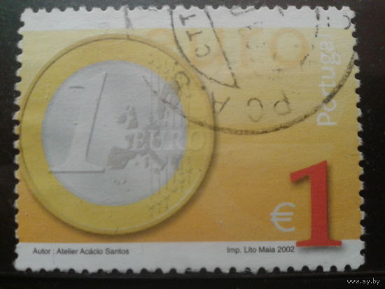 Португалия 2002 Монета 1 евро Михель-2,0 евро гаш