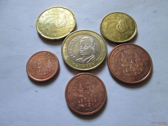 Набор евро монет Испания 2009 г. (1, 2, 5, 10, 20 евроцентов, 1 евро)