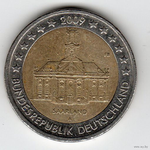 2 евро Германия 2009 Саар А