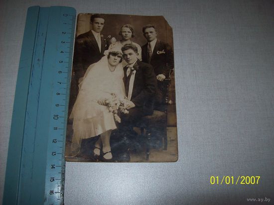 Старинное свадебное фото 1920-1930 гг Польша