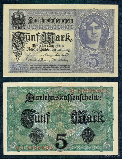 Германия, 5 марок 1917 год.