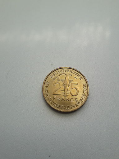 ТОГО 25 франков 1957 год