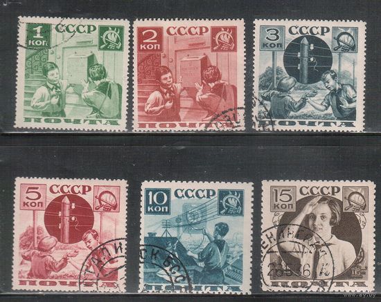 СССР-1936, (Заг.435-440),  гаш.  ,, Поможем почте,