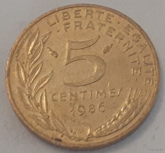 Франция 5 сантимов, 1986 (4-14-29)