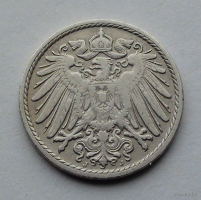 Германия - Германская империя 5 пфеннигов. 1907. J