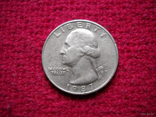 США 25 центов (квотер) 1987 г. (P)