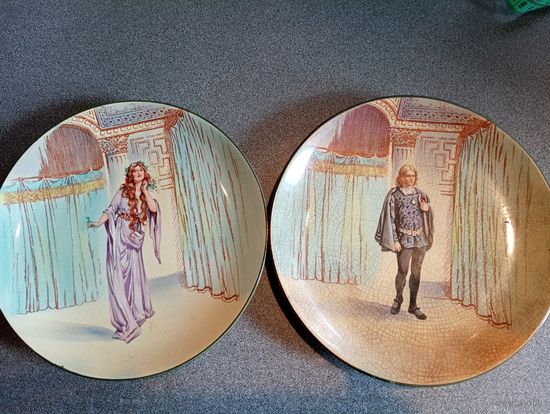 Декоративные тарелки "Офелия и Гамлет".Royal Doulton. Винтаж. Англия.