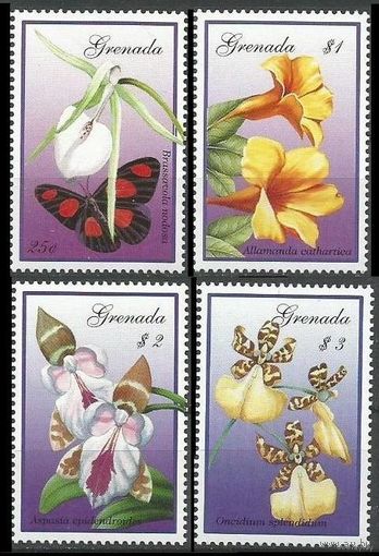 2000 Гренада 4513-4516 Цветы и бабочки 7,50 евро
