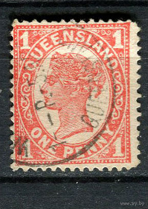 Австралийские штаты - Квинсленд - 1907/1910 - Королева Виктория 1Р - [Mi.115A] - 1 марка. Гашеная.  (LOT Eu19)-T10P10