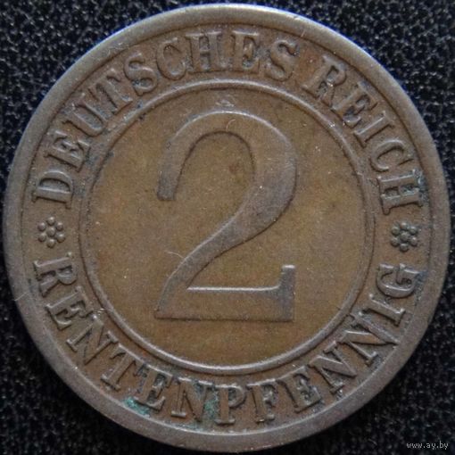 YS: Германия, 2 рентенпфеннига 1924J, KM# 31 (1)