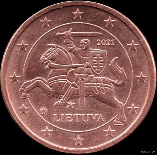 Литва 5 евроцентов 2021 г. КМ#207 (17-50)
